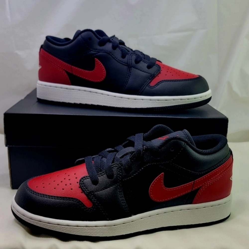 AIR JORDAN 1 LOW BLACK-GYM REDWOMEN US SIZE 7.5 NEW IN BOX